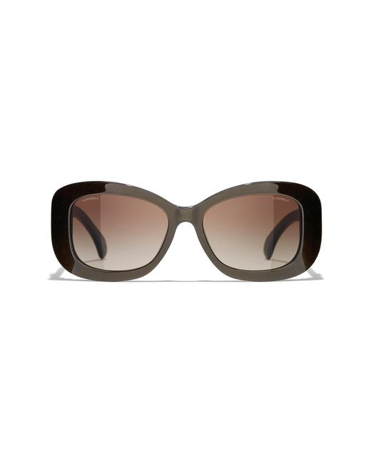 Chanel Black Sunglass Rectangle Sunglasses Ch5468b