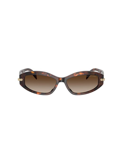 Michael Kors Brown Oval Sunglasses