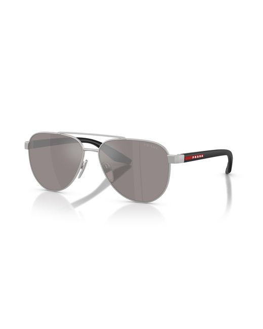 Prada Linea Rossa Man Ps 03qs - Frame Color: Black, Lens Color: Grey-black, Size 57-/17/145 for men