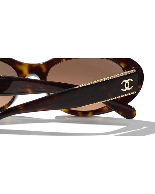 Chanel Black Sunglass Oval Sunglasses Ch5515