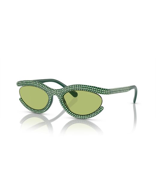 Swarovski Green Oval Sk6006 Sunglasses