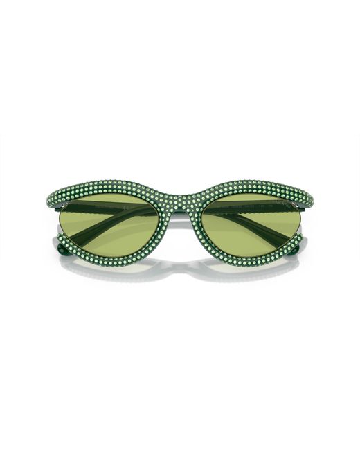 Swarovski Green Oval Sk6006 Sunglasses