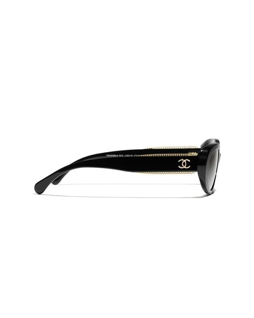 Chanel Black Sunglass Oval Sunglasses Ch5515