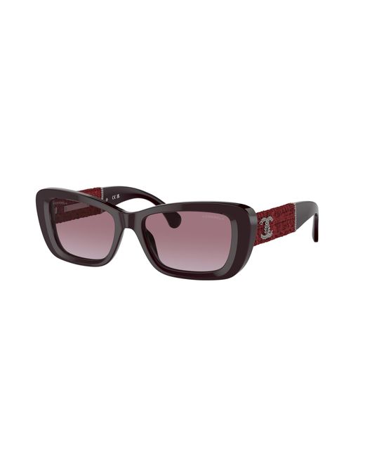Chanel Black Sunglass Rectangle Sunglasses Ch5514