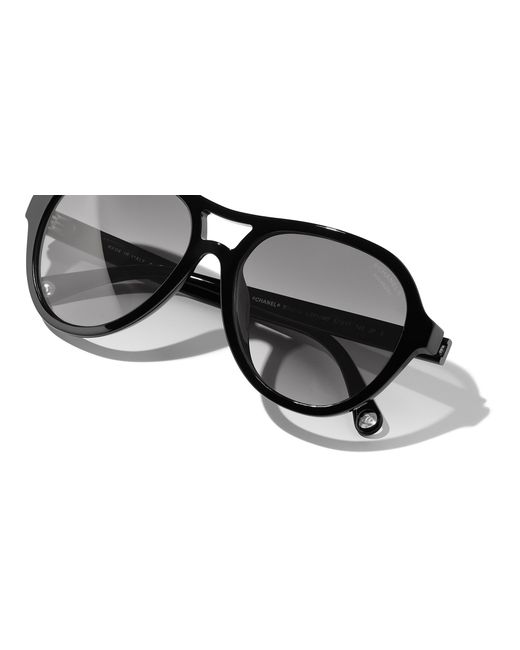 Chanel Black Sunglass Pilot Sunglasses Ch5552u