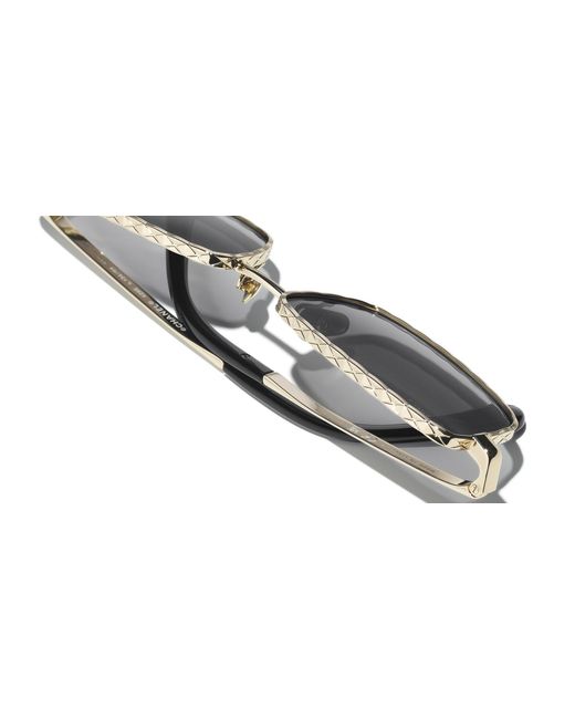 Chanel Black Sunglass Rectangle Sunglasses Ch4295