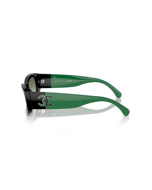 Chanel Green Sunglass Rectangle Sunglasses Ch5525a