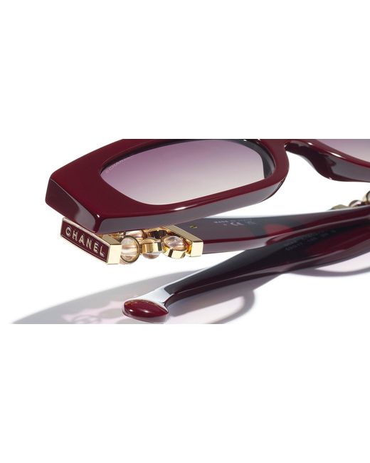 Chanel Black Sunglass Rectangle Sunglasses Ch5544