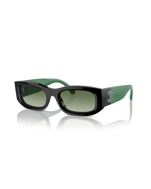 Chanel Green Sunglass Rectangle Sunglasses Ch5525a