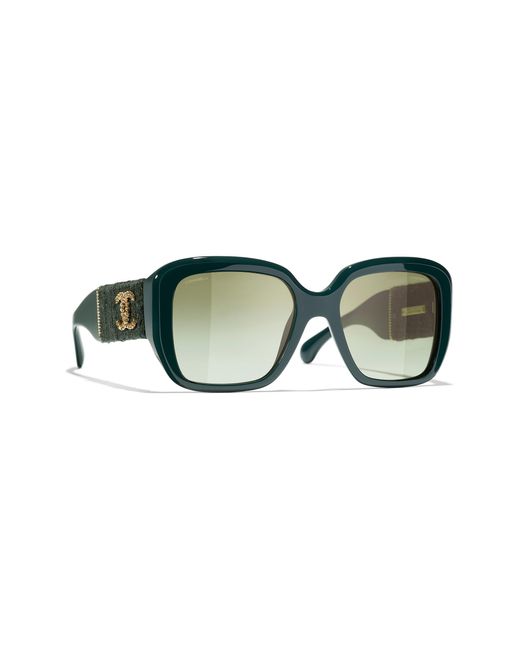 Chanel Green Sunglass Square Sunglasses Ch5512