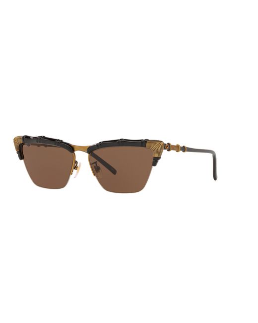 Gucci Black Bamboo-effect Cat-eye Sunglasses
