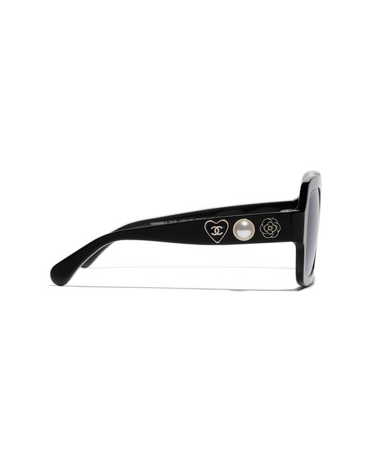 Chanel Black Sunglass Square Sunglasses Ch5479