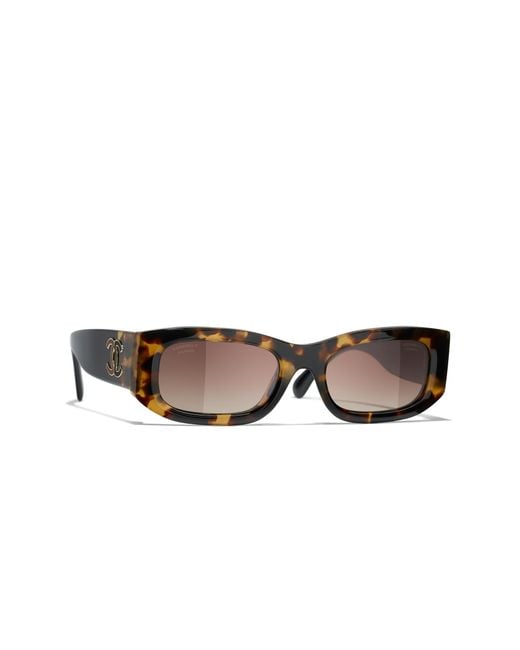 Chanel Brown Sunglass Rectangle Sunglasses Ch5525a