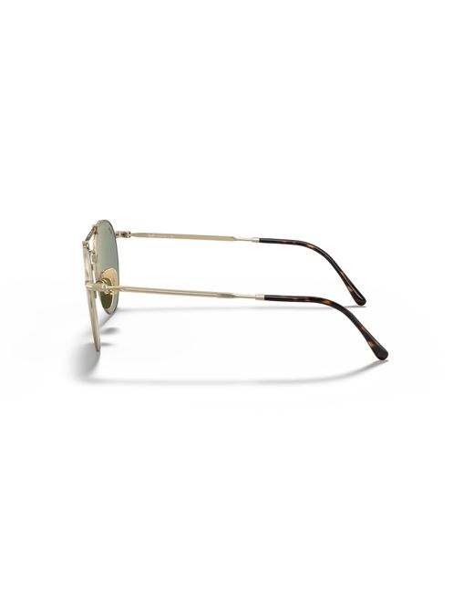 Ray-Ban Multicolor Sunglasses Unisex Round Double Bridge Titanium - Gold Frame Green Lenses 50-21