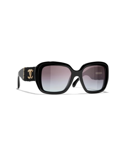 Chanel Black Sunglass Square Sunglasses Ch5512