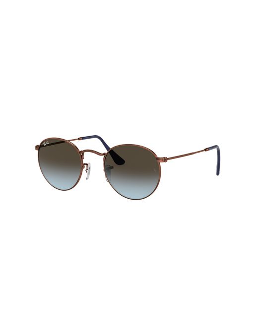 Ray-Ban Black Round Metal Sunglasses -copper Frame Blue Lenses