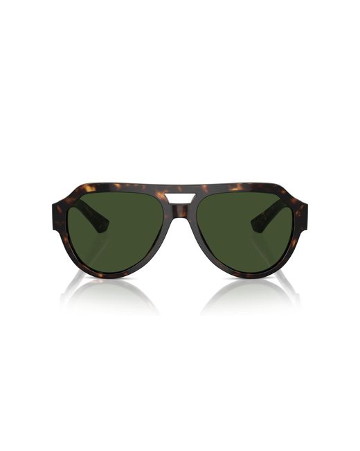 Dolce & Gabbana Green Logo-Engraved Sunglasses for men