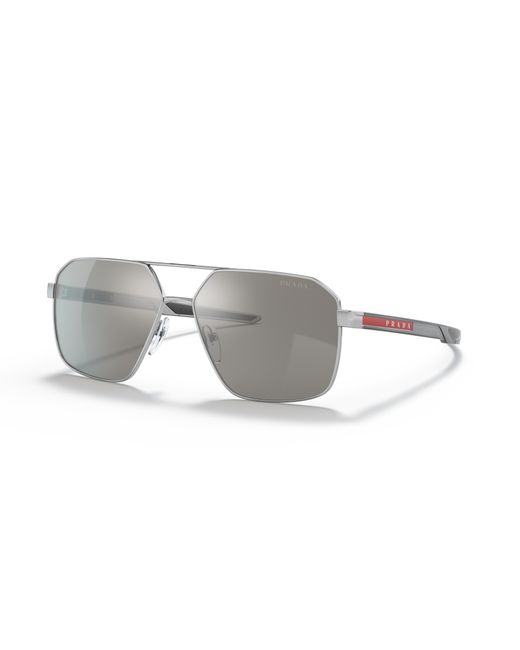 Prada Linea Rossa Man Ps 01ts - Frame Color: Black, Lens Color: Silver, Size 56-/19/140 for men