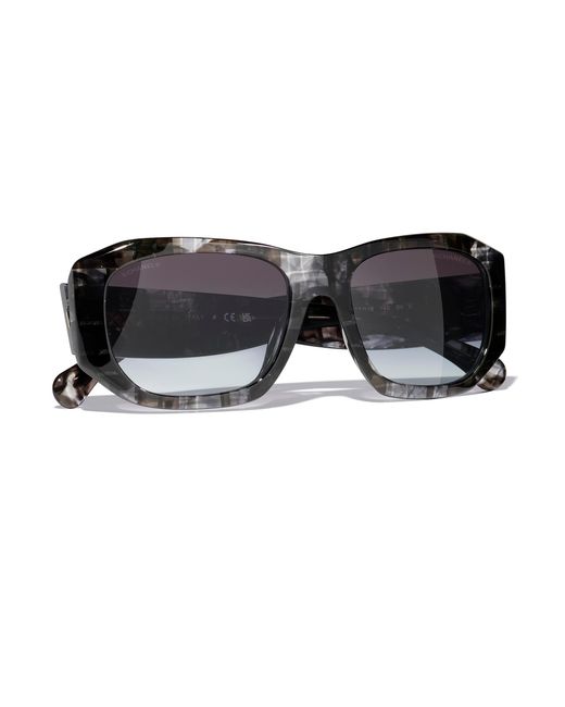 Chanel Black Sunglass Rectangle Sunglasses Ch5554