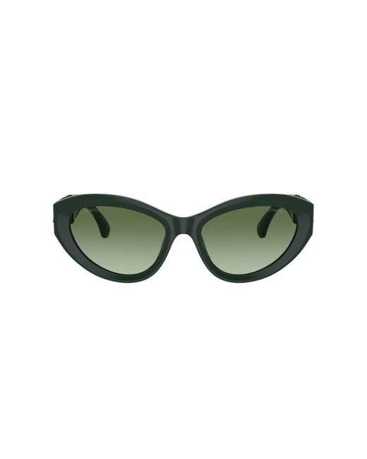 Chanel Green Sunglass Cat Eye Sunglasses Ch5513