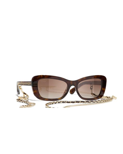 Chanel Black Sunglass Rectangle Sunglasses Ch5553