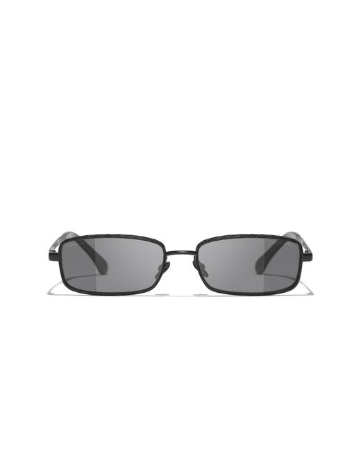 Chanel Black Sunglass Rectangle Sunglasses Ch4295