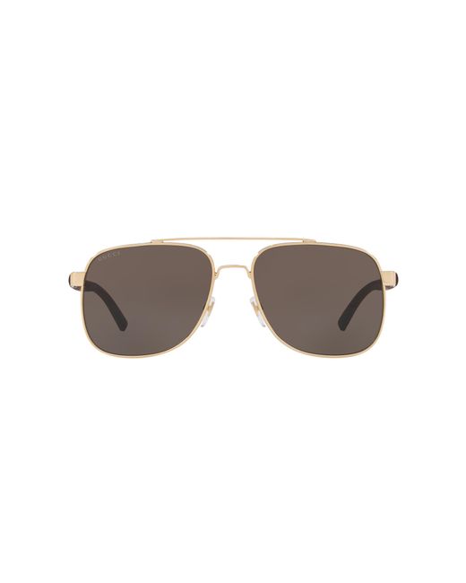 Gucci Brown Square Mens Sunglasses for men