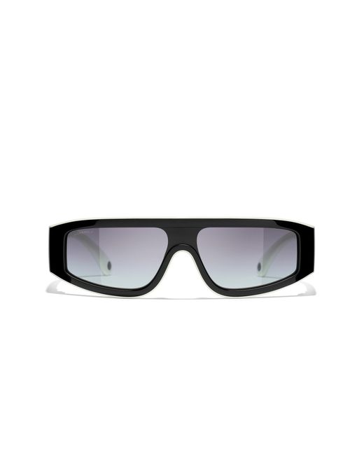 Chanel Black Sunglass Shield Sunglasses Ch6057