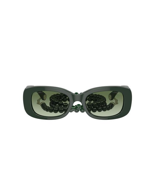 Chanel Black Sunglass Rectangle Sunglasses Ch5488