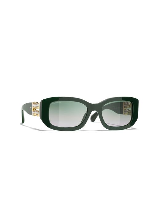 Chanel Black Sunglass Rectangle Sunglasses Ch5542