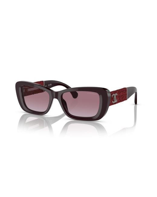 Chanel Black Sunglass Rectangle Sunglasses Ch5514