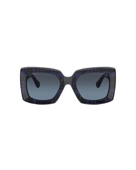 Chanel Blue Sunglass Rectangle Sunglasses CH5435