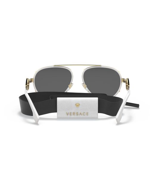 Versace Black Ve2232 Oversized Aviator Sunglasses