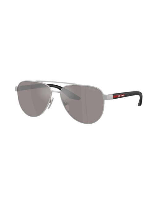 Prada Linea Rossa Man Ps 03qs - Frame Color: Black, Lens Color: Grey-black, Size 57-/17/145 for men