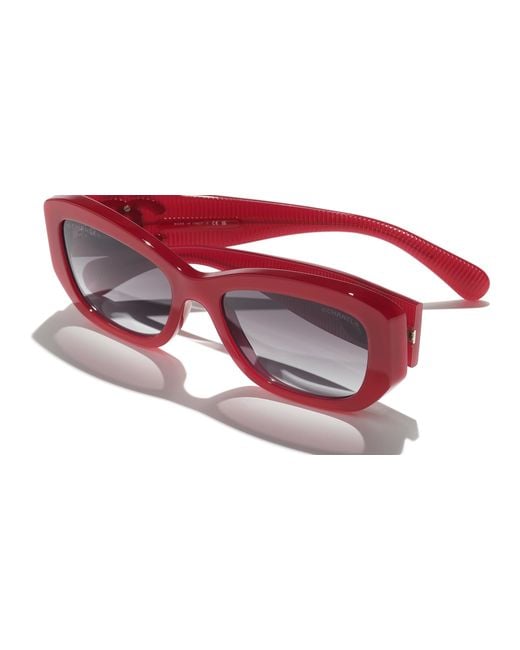 Chanel Black Sunglass Rectangle Sunglasses Ch5493