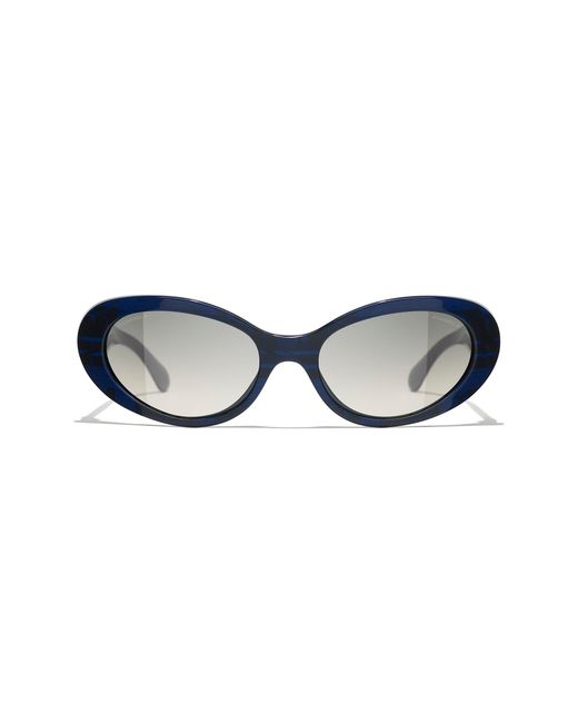 Chanel Black Sunglass Oval Sunglasses Ch5515