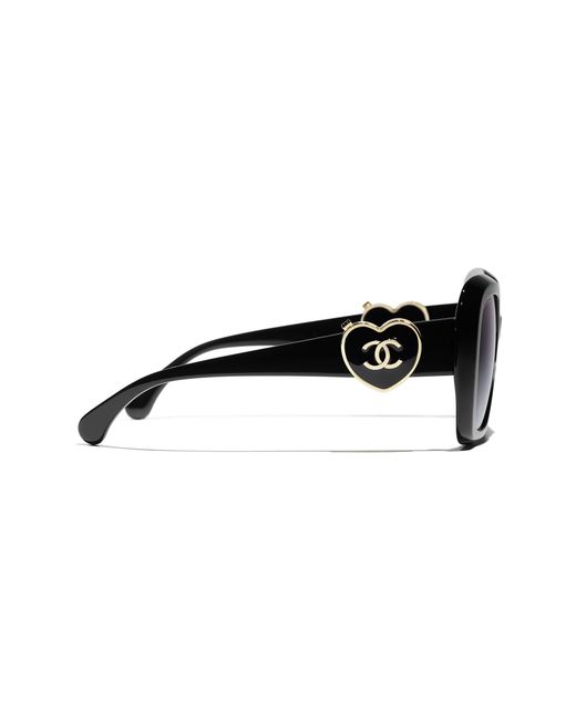 Chanel Black Sunglass Square Sunglasses Ch5518