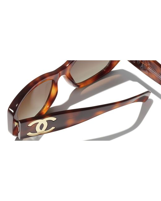 Chanel Black Sunglass Rectangle Sunglasses Ch5493