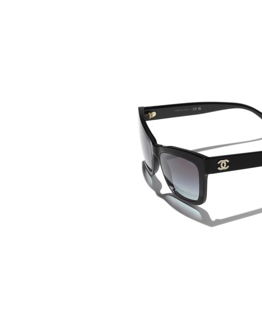 Chanel Black Sunglass Rectangle Sunglasses Ch5496b