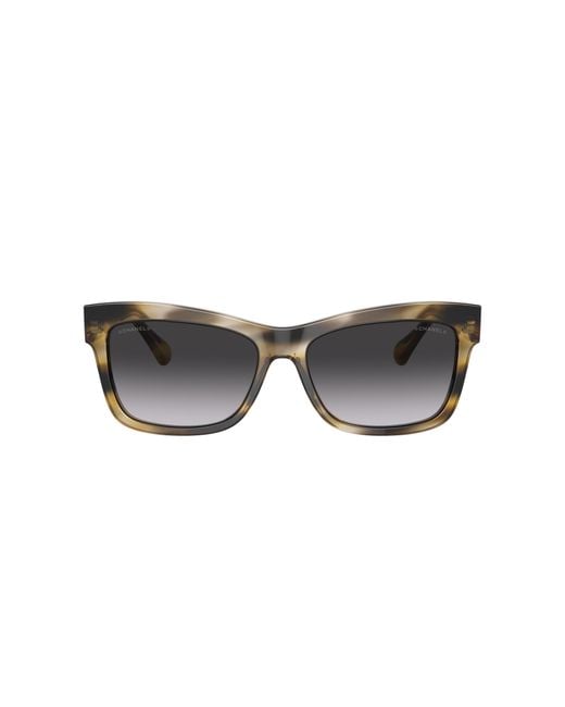 Chanel Black Sunglass Rectangle Sunglasses Ch5496b