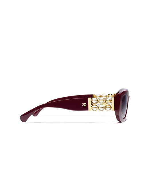 Chanel Black Sunglass Rectangle Sunglasses Ch5542