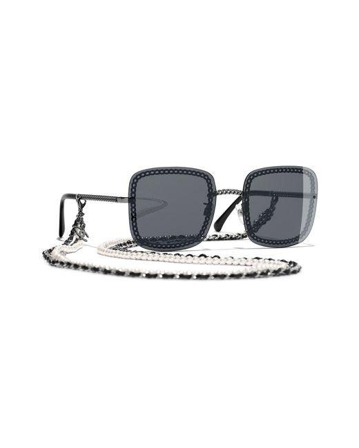 Chanel Black Sunglass Square Sunglasses Ch4244