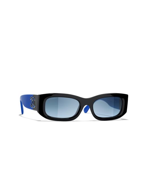 Chanel Black Sunglass Rectangle Sunglasses Ch5525a