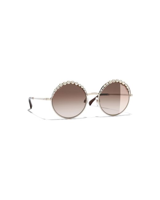 Chanel Brown Round Sunglasses CH4234H