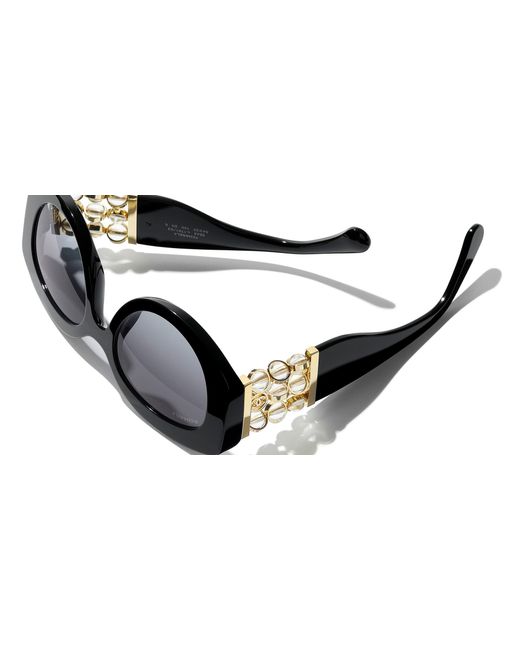 Chanel Black Sunglass Oval Sunglasses Ch5543