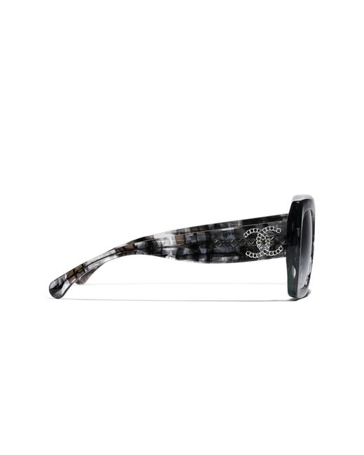 Chanel Black Sunglass Square Sunglasses Ch5555