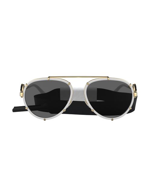 Versace Black Ve2232 Oversized Aviator Sunglasses