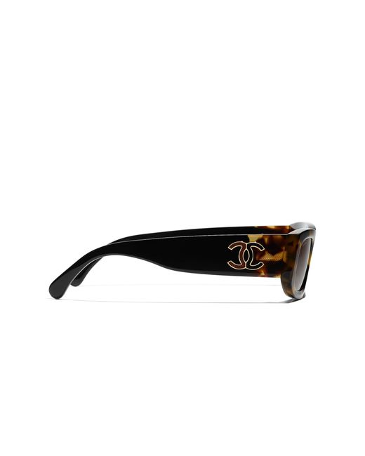 Chanel Black Sunglass Rectangle Sunglasses Ch5525