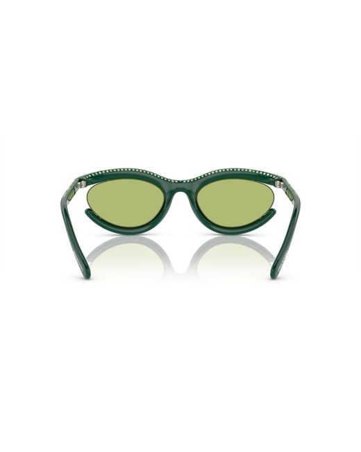 Swarovski Green Oval Sk6006 Sunglasses