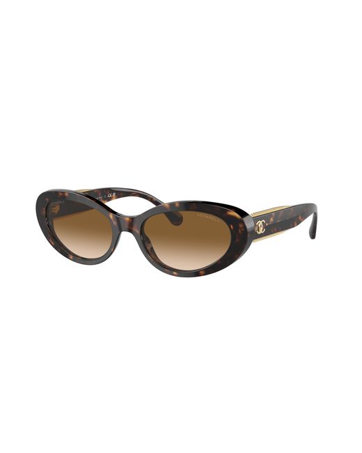 Sunglass Oval Sunglasses CH5515A Chanel en coloris Black